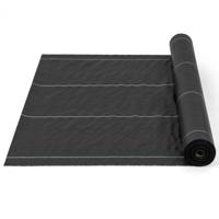 Onkruidbestrijdingsdoek 1M x 50M PP Onkruidbestrijdingsdoek met Duidelijke Rechte Geleidelijn voor Tuinpaden Zwart
