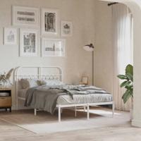 Bedframe met hoofdbord metaal wit 120x200 cm