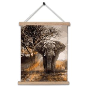 XXL Schilderij op nummers - Mystieke Olifant