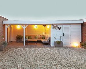 Lugarde Tuinhuis PR47 840x240 cm - 28 mm- Plat dak- Hout- Lugarde
