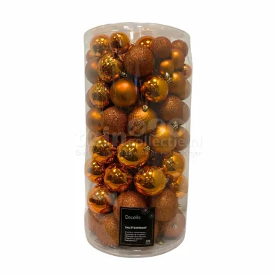 Kerstballen Mix Plastic Warm Cider 100st