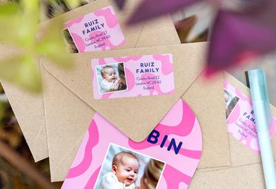 Afzender adresstickers - Set van 24