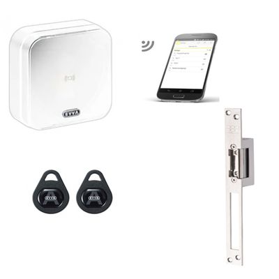 EVVA Airkey wandlezer opbouw compleet met elektrische sluitplaat Wit