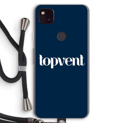 Topvent Navy: Pixel 4a 5G Transparant Hoesje met koord