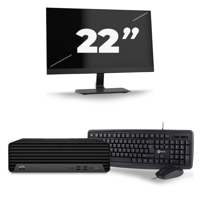 HP EliteDesk 800 G6 USFF - Intel Core i5-10e Generatie - 8GB RAM - 256GB SSD - Windows 11 + 1x 22 inch Monitor