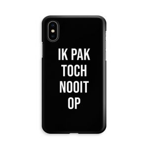 Ik pak nooit op - Zwart: iPhone X Volledig Geprint Hoesje
