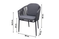 Avalon dining tuinstoel - Anthracite - thumbnail