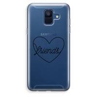 Friends heart black: Samsung Galaxy A6 (2018) Transparant Hoesje