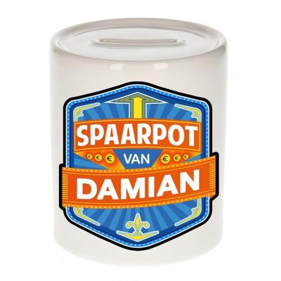Kinder spaarpot met naam - Damian - keramiek - met dop - wit - Sparen - Spaargeld van Damian Kinder spaarpot met naam - Damian - keramiek - met dop - wit - Sparen - Spaargeld van Damian