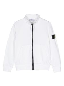 Stone Island Junior sweat zippé à motif Compass signature - Blanc