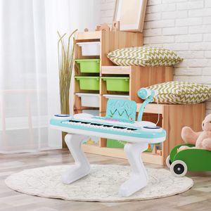 37 Toetsen Digitale Piano Kindertoetsenbord met Microfoon 48 x 20 x 38 cm Blauw