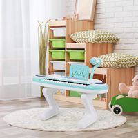 37 Toetsen Digitale Piano Kindertoetsenbord met Microfoon 48 x 20 x 38 cm Blauw