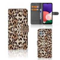 Samsung Galaxy A22 5G Telefoonhoesje met Pasjes Leopard