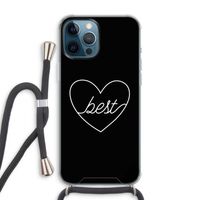 Best heart black: iPhone 12 Pro Max Transparant Hoesje met koord