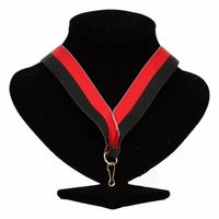 Medaille lint zwart/rood - Verkleedattributen - thumbnail