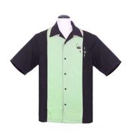 Steady Contrast Crown Shirt Black Green-3XL | 29% korting