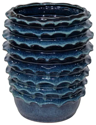 Vaas golf boheme d42h50cm blauw