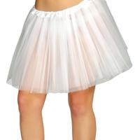 Carnaval verkleed Petticoat/tutu tule rokje - wit - dames - Voor maten S-M-L