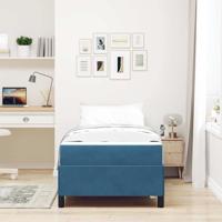 Bedframe met matras Donkerblauw en wit 80 x 200 cm Fluweel