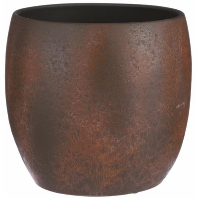 Mica Decorations Bloempot/plantenpot - roest/terracotta bruin - voor kamerplant - H12 x D14 cm