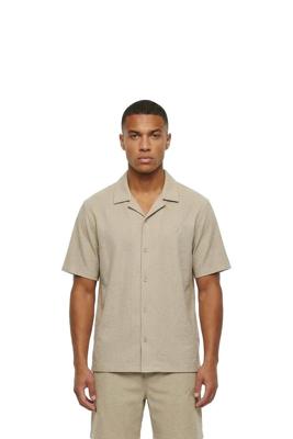 Malelions Emblem Seersucker Shirt Mmc30026057 Overhemd 50014 Light Taupe