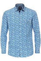 Redmond Casual Modern Fit Overhemd blauw/wit, Motief - thumbnail
