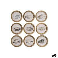 Schilderij Home ESPRIT Kristal Rotan 30 x 2 x 30 cm (9 Stuks)