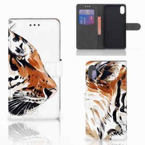 Hoesje Apple iPhone Xs Max Watercolor Tiger