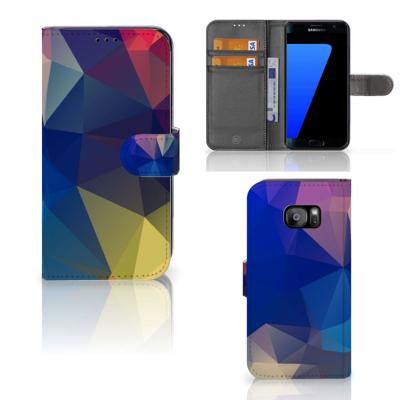 Samsung Galaxy S7 Edge | Book Case | Polygon Dark