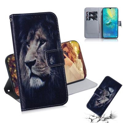 Leeuw patroon gekleurde tekening horizontale Flip lederen case voor Huawei mate 20 X met houder & card slots & portemonnee