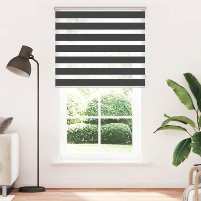 VidaXL Zebra rolgordijn 135x200 cm stofbreedte 130,9 cm zwart