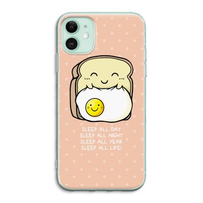 Sleep All Day: iPhone 11 Transparant Hoesje