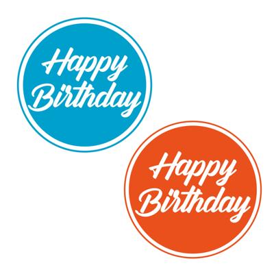 Verjaardag Bierviltjes / Onderzetters - 20x stuks - blauw/oranje - D10 cm - tafel versiering