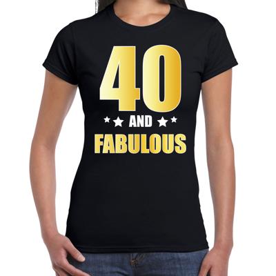 40 jaar and fabulous tekst - verjaardag cadeau t-shirt - zwart - voor dames 40 jaar and fabulous tekst - verjaardag cadeau t-shirt - zwart - voor dames