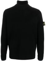 Stone Island pull col roulé à motif Compass - Noir