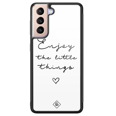 Samsung Galaxy S21 glazen hardcase - Enjoy life