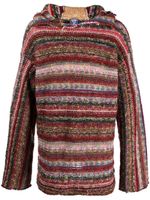 VITELLI hoodie en laine recyclée à rayures - Rouge