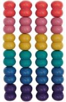 Rico Macramé Houten Kralen 17x22mm Rainbow Colours - 24 stuks