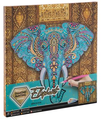 Grafix Canvas diamond painting olifant, 30x30cm