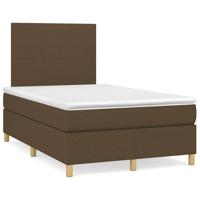 Boxspring met matras stof donkerbruin 120x190 cm Boxspring met matras stof donkerbruin 120x190 cm