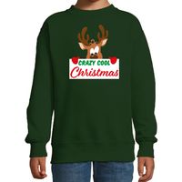 Crazy cool Christmas Kerstsweater / Kersttrui groen voor kinderen - thumbnail