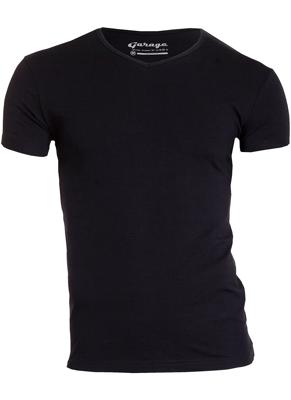 Garage Bodyfit T-shirt V-neck Basic T-shirts Black