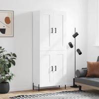 Hoge kast 69,5x34x180 cm bewerkt hout wit