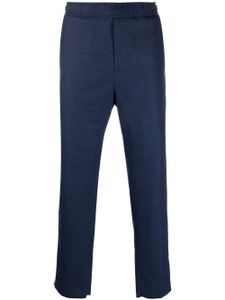 ETRO pantalon en laine vierge à bande logo - Bleu