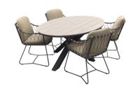 Taste Prego - antraciet / GI Edison 180 x 115 cm. tafel - ovale tuinset