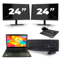 Lenovo ThinkPad L470 - Intel Core i5-7e Generatie - 14 inch - 8GB RAM - 256GB SSD - Windows 11 + 2x 24 inch Monitor