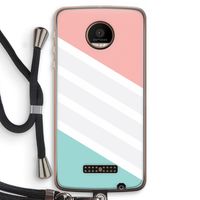 Strepen pastel: Motorola Moto Z Force Transparant Hoesje met koord