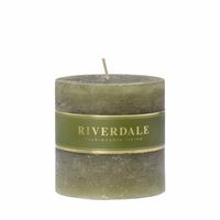 Riverdale Kaars Pillar salie groen 9x9cm - thumbnail