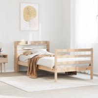 Bedframe met hoofdbord massief grenenhout 90x200 cm