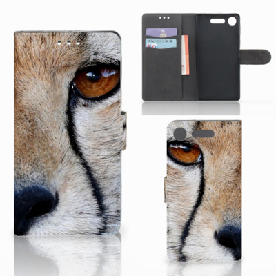 Sony Xperia XZ1 | Telefoonhoesje | Met pasjeshouder | Cheetah